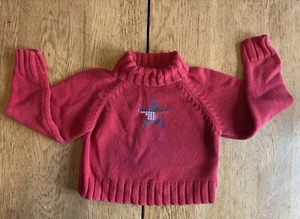 Vintage Tommy Hilfiger Kids Girls Red Pullover Sweater Star Logo Size 5 RARE! - Picture 1 of 4