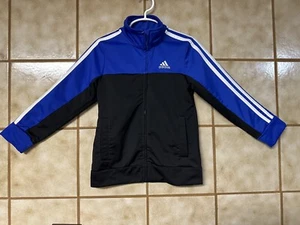 Adidas Kids Boys Track Jacket, Outdoors Athliesure Schoolcore, Black Blue Sz 5 - Picture 1 of 10