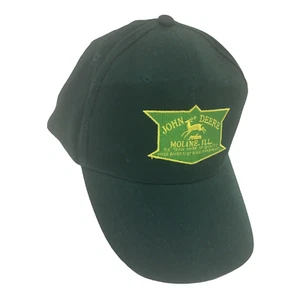 Vtg Black Green John Deere Tractor Hat Moline IL Gearbox Collectible Strapback - Picture 1 of 8