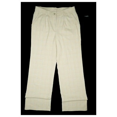 Samoon Damen stretch Hose Stoff Comfort Business Relax 44 W32 L34 beige kariert - Bild 1 von 4