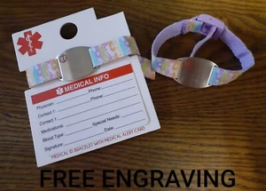 FREE ENGRAVING (PERSONALIZED) Unicorn Medical Bracelet Adjustable Children's - Picture 1 of 4