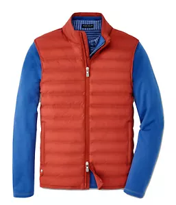 $298,00 Peter Millar taglia XXL gilet deflettore senza cuciture da uomo colore spezie - Foto 1 di 18