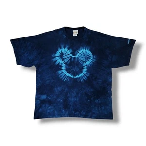 Vintage Walt Disney World Mickey Mouse Blue Tie Dye T-Shirt Unisex Size 2XL - Picture 1 of 10