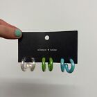 Urban Outfitters Silence + Noise Set Of 3 Hoop Colourful Resin Earrings