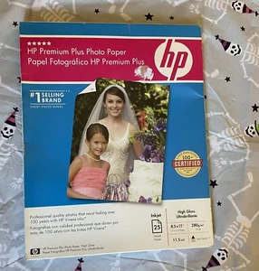 Paczka papieru fotograficznego HP Premium Plus wysoki połysk ultrabrillante 8,5x11" 25ct nowy - Zdjęcie 1 z 2