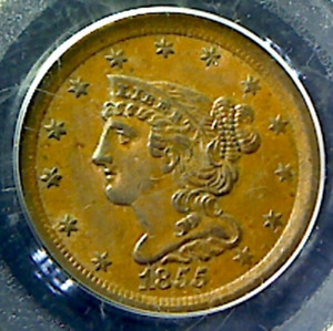 1855 Half Cent PCGS  MS63BN- Quality Type Coin!