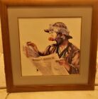 Donald "Rusty" Rust Emmett Kelley Hobo Clown Print  18 x 18 Signed Framed 1984