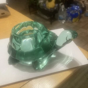 VTG Indiana Glass Turtle Candle Holder Votive/Tealight Green - Picture 1 of 5