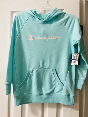 Camisa ligera con capucha campeona juvenil para niñas, XL NUEVA CON ETIQUETAS Aqua Foto 1 de 4