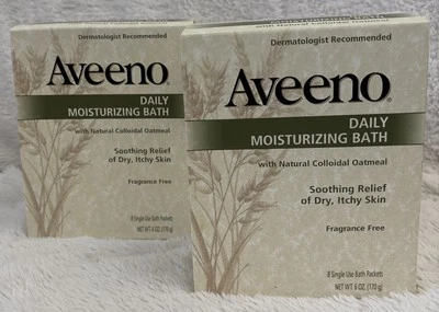 Aveeno Daily Moisturizing Bath Packets New In Box 2 Boxes Discontinued - Image 1 of 4
