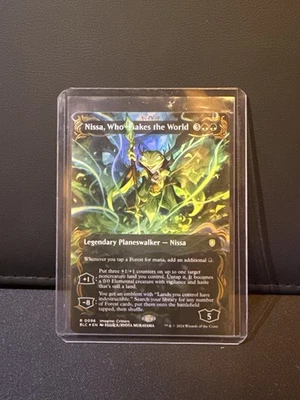 Nissa, Who Shakes the World (Borderless) (Raised Foil) Commander: Bloomburrow  - Image 1 of 2