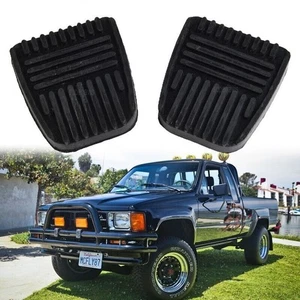 1 Pair Rubber Replacement Brake Clutch Pedal Pads Cover For Toyota Pickup 84-95 - Picture 1 of 15