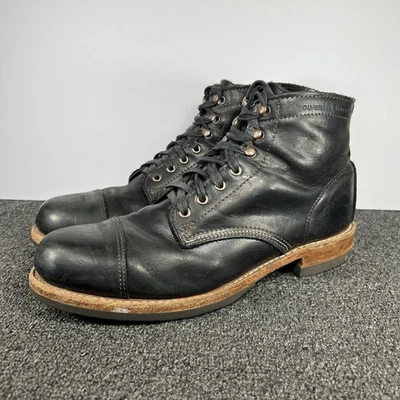 Wolverine 1000 Mile Cap Toe Boots Mens Size 9.5 D Black Leather Lace Up - Image 1 of 4