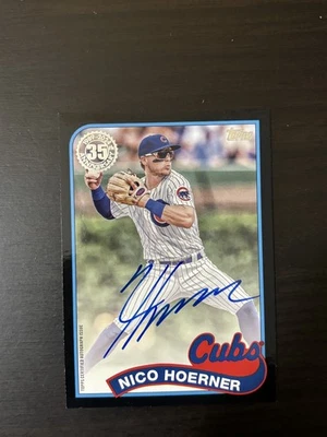 Nico Hoerner 2024 Topps 1989 Autograph Black /199 #89BA20NH Auto Signature Cubs - Image 1 of 2