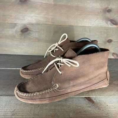 ll bean womens size 8.5 shoes brown leather lace up comfort moccasins slippers - Image 1 of 4