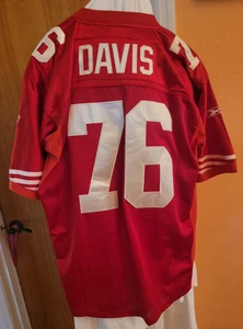 Anthony Davis 76 San Francisco 49ers Reebok NFL Authentic Jersey Sz 54 XXL - Picture 1 of 13