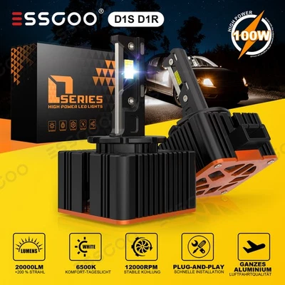 2X D1S LED Scheinwerfer Fernlicht Halogen Hi-Lo Beam 20000LM 6500K Mit Zulassung - Bild 1 von 4