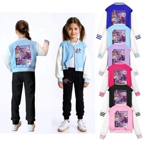 Girls Demon Hunters Coat Rumi Mira Zoey Kids Baseball Uniform Top KPop Outerwear - Picture 1 of 14