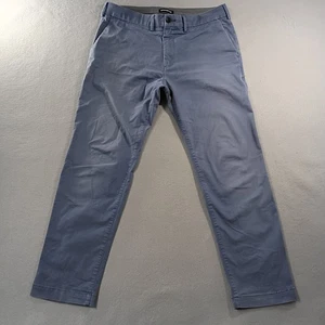 Express Slim Fit Stretch vorne flach blau khaki Herrenhose Größe tatsächlich 34 x 27 - Bild 1 von 8
