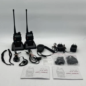 Baofeng UV-5R Black Multi-Band Two Way Radio 2 Pack With User Manual - Zdjęcie 1 z 12