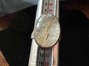 Rutilquarz Edelstein gestempelt Sterlingsilber Handarbeit Ring-Größe 6,25 - Bild 1 von 13