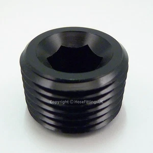 1/8 NPT Hex Allen Key BLACK BLANKING PLUG BUNG BLOCKER Male Fuel Oil Adapter - Picture 1 of 1