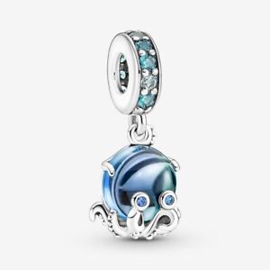 New Pandora  Moments 925 Silver Murano Glass Cute Octopus Charm