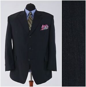 Mens Black Blazer 52R UK Size ATELIER TORINO Wool Sport Coat Jacket