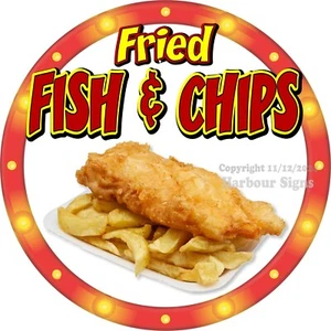 Calcomanía de pescado y patatas fritas (elige tu talla) pegatina de camión de comida de concesión c2 - Imagen 1 de 3
