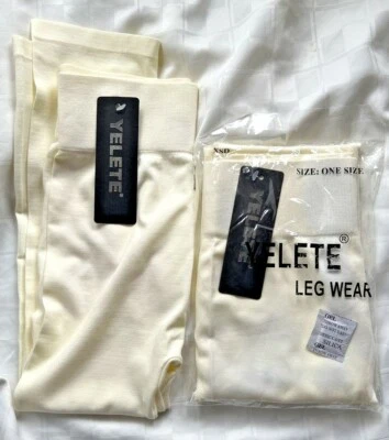 Lote de 2 Leggings YELETE Para Mujer Talla Única Ropa de Pierna Capri Marfil Entrepierna 18.5" Foto 1 de 4