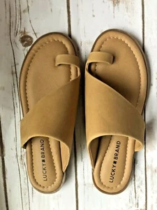 Lucky Brand lk-anora Sanbox Elko Nubuck toe sandal size 7 Beige New - Picture 1 of 8