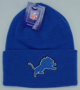 NFL Detroit Lions Reebok Adult Cuffed Winter Knit Hat Cap Beanie NEW - Picture 1 of 2