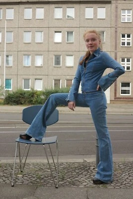 Freudenhaus 66 NOS Damen Jeans Overall XS blau 70er True VINTAGE 90s denim suit - Bild 1 von 4