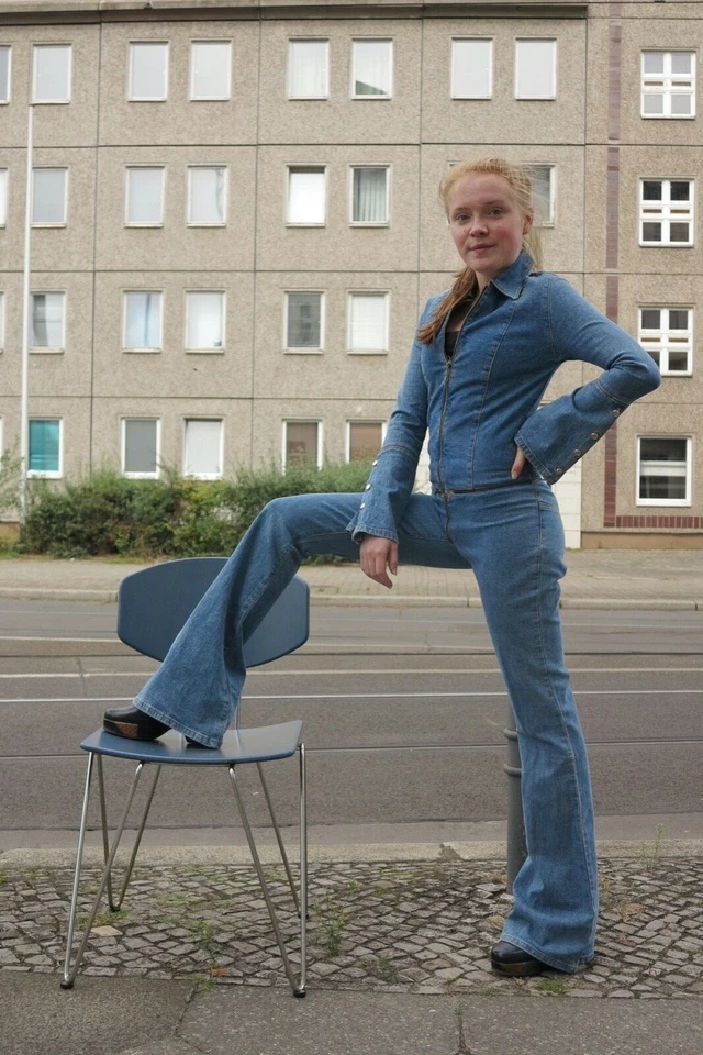 Freudenhaus 66 NOS Damen Jeans Overall XS blau 70er True VINTAGE 90s denim suit - Bild 1 von 4