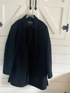 Joseph Abboud Mens Black Classic Quilted Lining Button Front Overcoat Size L - Picture 1 of 9