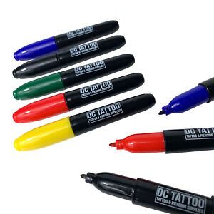 5 PACK SKIN SAFE TATTOO Stencil correcting marker Pens - 1mm tips
