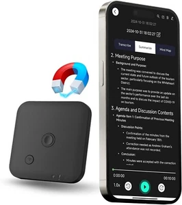 AI Voice Recorder with APP for AI Voice-to-Text Transcription, GPT-4o Summary, M - Picture 1 of 3