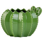Cactus Ceramic Flower Pot w/ Drainage for Home Office Garden (Green)-DI