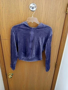 Girls Purple Soft Full Zip Crop Hoodie Size L/XL - Picture 1 of 13