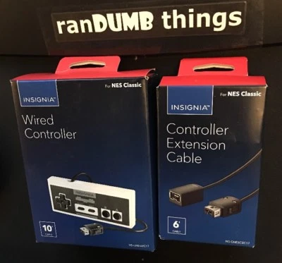 BUNDLE! Insignia 10' Controller + 6' Extension Cable for Nintendo NES Classic  - Image 1 of 2
