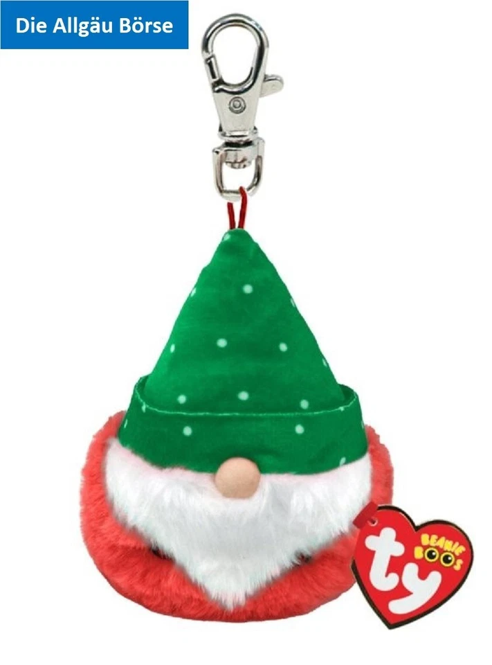 Ty 35266 Beanie Boos Schlüsselanhänger Gnom Turvey 9cm Weihnachten Plüsch Neu - Bild 1 von 1