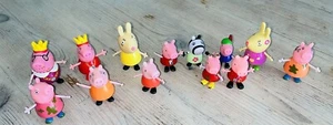 Lot of 13 Peppa Pig Figures Royal Court Mom Dad Muddy Puddles Set - Picture 1 of 8