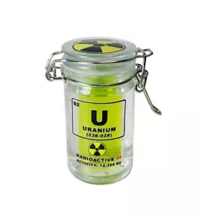 Uranium Glass Jar with vial Radioactive Nuclear Experiment - Picture 1 of 4