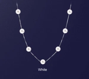 New IMPERIAL PEARL 18" STATION NECKLACE, White. With Appraisal Letter - Bild 1 von 6