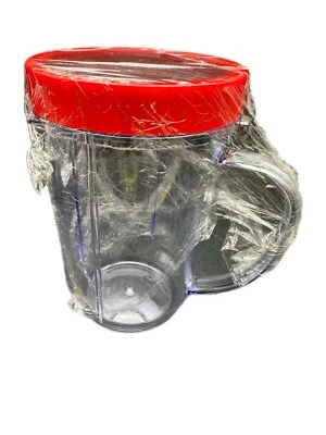 Magic Bullet Blender Cup w/ Handle Red Rim Replacement Part MB1001 - Image 1 of 4