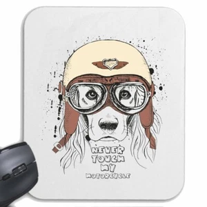 MOUSEPAD MAUSPAD NEVER TOUCH MY MOTORCYCLE BIKERSHIRT MOTORRAD CHOPPER GOTHIC - Bild 1 von 1