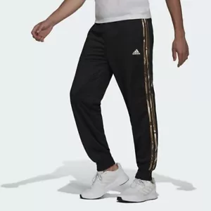 ADIDAS MEN'S ESSENTIALS 3 STRIPES SZ SMALL S CAMO CUFFED JOGGERS PANTS H48439 - Picture 1 of 7