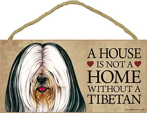 Tibetan Terrier Indoor Dog Breed Sign Plaque - A House Is Not A Home Bonus ... - Picture 1 of 2