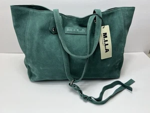 Women’s Purse Handbag “Jade” Teal Suede Boho Shoulder MILA Made In LA Zip Slouch - Picture 1 of 10