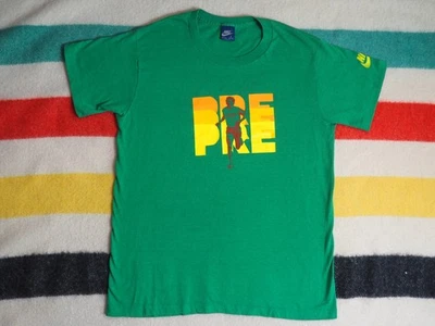 VTG 80s Nike Pre Prefontaine 1984 Oregon Track Run Art Green Tee T-Shirt Mens L - Image 1 of 4